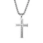 OIDEA Herren Bibel Kreuz Halskette mit Edelstahl Venezianischer Kette