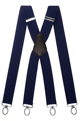 Olata Hosenträger Herren breit Mehrzweck Hosenträger X-Form mit überkreuzten Riemen und Karabinerhaken 4 cm. Olivgrün