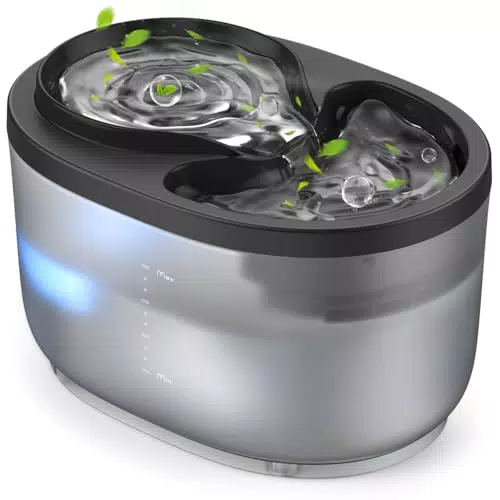 Oneisall Katzenbrunnen Ultra Silent 2,5L - BPA-frei und leicht zu reinigen