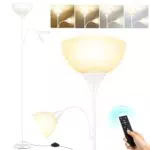 OUTON Stehlampe Dimmbar mit Leselampe und Fernbedienung für Wohnzimmer und Büro