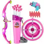 Own1one Bogenschießen Set für Kinder mit LED, Zielscheibe und Saugnapfpfeilen