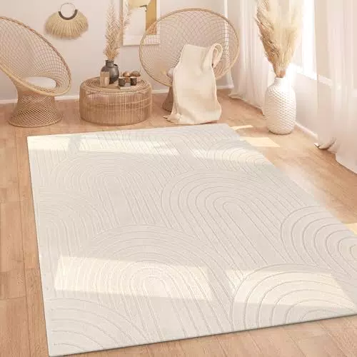 Paco Home Hochflor Teppich für Wohnzimmer und Schlafzimmer im skandinavischen Boho-Stil