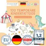 Papierdrachen Kindertattoos – Hautfreundliche Designs für Kinder, 100% vegan
