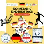 Papierdrachen Metallic Tattoos für Fans der deutschen Nationalmannschaft – vegan & geprüft