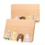 PBUSPU Frühstücksbrettchen mit Tier-Motiv – Individuelles Holzbrett für Kinder