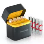 PHOTOOLEX wiederaufladbare Lithium Akkus AA mit Ladegerät und Aufbewahrungsbox