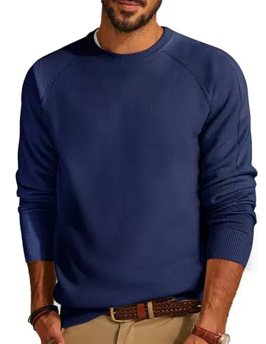 PJ PAUL JONES Herren Strickpullover mit Rundhals und Raglanärmeln