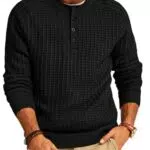 PJ PAUL JONES Herren Pullover Grobstrick Winterpullover mit Knöpfen