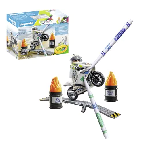 PLAYMOBIL 71377 Motorrad – Kreatives Fahrzeugdesign für actiongeladene Stunts