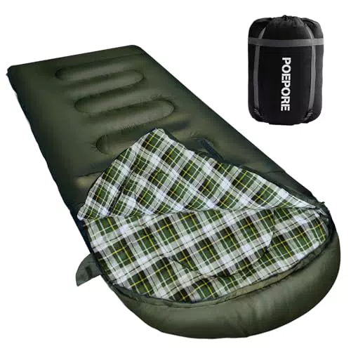 POEPORE Schlafsack für Erwachsene, 3-4 Jahreszeiten, Deckenschlafsack für Camping