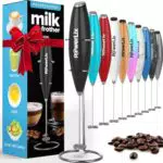 PowerLix Milchaufschäumer Stab, Milchschäumer Elektrisch - mit Edelstahlständer 15-20s