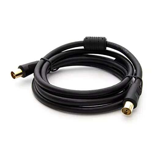 PremiumX 2, 5m Basic-LINE TV Antennenkabel IEC-Anschlusskabel Koaxial-Kabel mit Mantelstromfilter HDTV 4K - Weiß