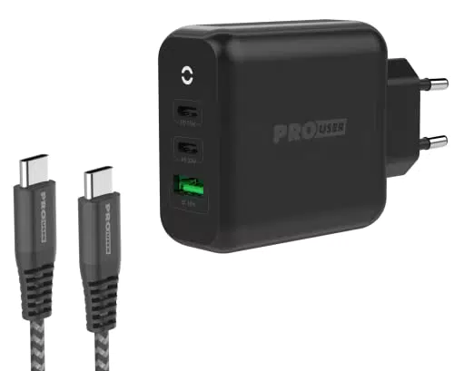 Pro User USB-C PD GaN Netzladegerät 65W mit 3 Anschlüssen für Notebooks und Tablets