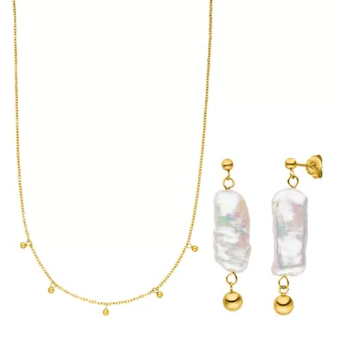Purelei Kahakai Schmuckset für Damen – Wasserfeste Halskette und Ohrringe aus Edelstahl