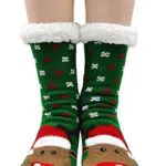 PUTUO Damen Stoppersocken mit Anti-Rutsch-Sohle, flauschige Thermo-Socken