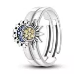 QIKAOLA 925 Sterling Silber Offene Ringe für Frauen - Stern, Mond, Blume, Schmetterling