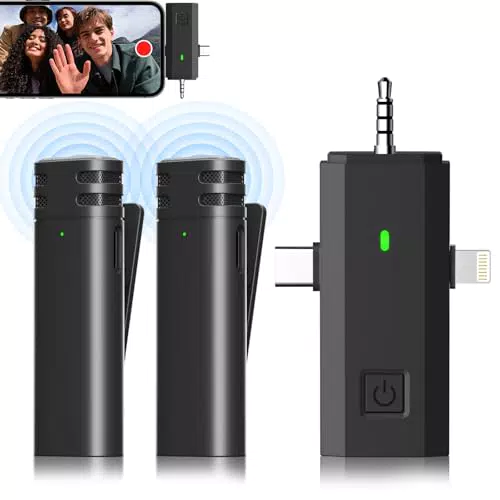 QW Mini Mikrofon - Bluetooth Lavalier Mikrofon mit Rauschunterdrückung für YouTube