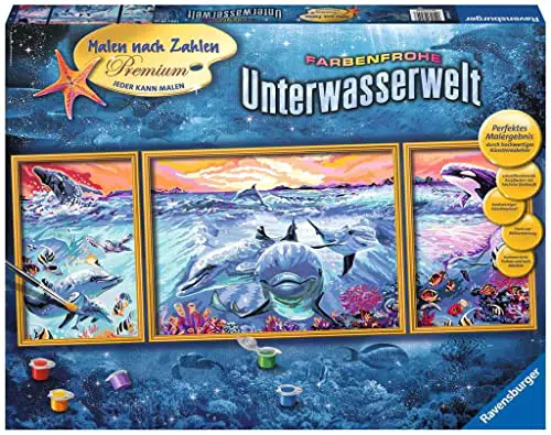 Ravensburger Malen nach Zahlen 28954 - Unterwasserwelt für Erwachsene und Kinder