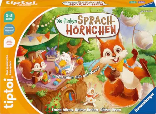 Ravensburger tiptoi Spiel - Die flinken Sprach-Hörnchen für 1-4 Spieler ab 3 Jahren