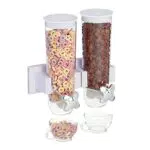 Relaxdays Müslispender doppelt, Wandmontage für Müsli und Cereali