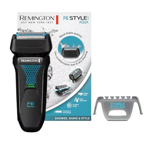 Remington F6 Aqua Elektrischer Rasierer für Herren, 100% wasserdicht, mit Akku