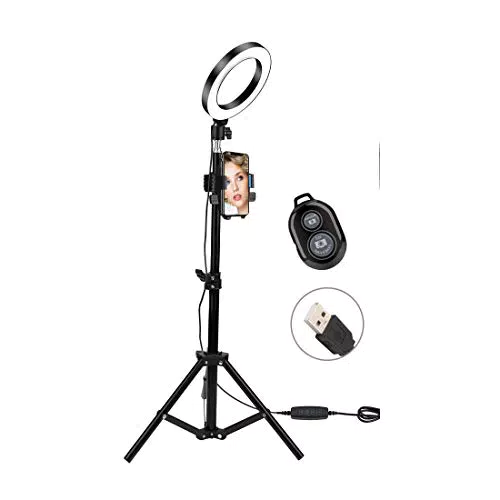 Ringleuchte Set - Selfie LED Ringlicht mit Stativ und Telefonhalter für YouTube