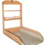 Liebhabär Wandwickeltisch - Klappbares Wickelregal aus gebogenem Holz mit Bärenmotiv