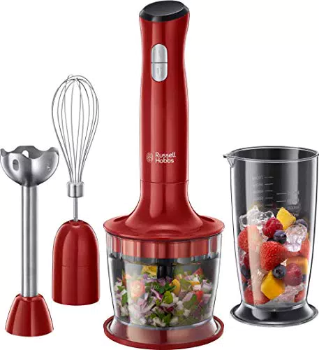 Russell Hobbs Stabmixer 3-in-1: Pürierstab, Zerkleinerer, Mixer- & Schneebesenaufsatz