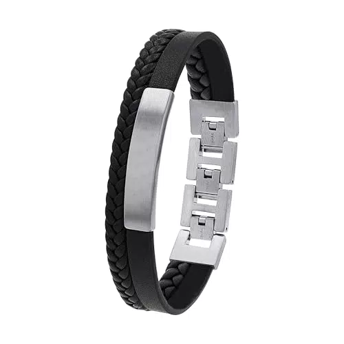 s.Oliver Armband Edelstahl Leder Herren Armschmuck Geschenkbox 2036861