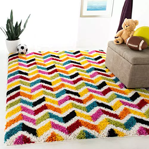 SAFAVIEH Zottelig Teppich für Wohnzimmer, Esszimmer