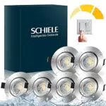 Schiele LED Einbaustrahler dimmbar 7W, IP44 schwenkbar für Wohnzimmer und Badezimmer