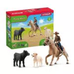 Schleich FARM WORLD Bauernhof Rodeo Abenteuer Spielset mit Cowboy und Tieren
