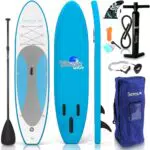 SereneLife Aufblasbares Stand Up Paddle Board Set für Wassersport