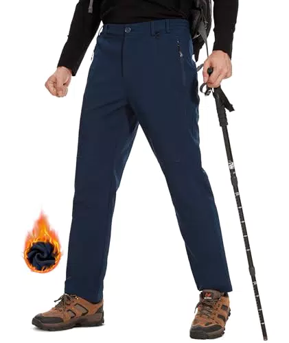 SIHOHAN Herren Winter Softshellhose - Gefütterte, wasserdichte Wanderhose mit 4-Wege-Stretch
