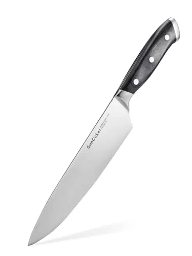 SimCoker Kochmesser Profi 20 cm - Scharfes Allzweckmesser aus rostfreiem Edelstahl