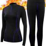 SIMIYA Damen Thermounterwäsche Set, Winter Skiunterwäsche Set Ski Thermo Unterwäsche mit Innenfleece