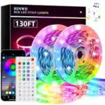SINWE LED Strip mit Fernbedienung und App, Musik Sync für Gaming und Zuhause