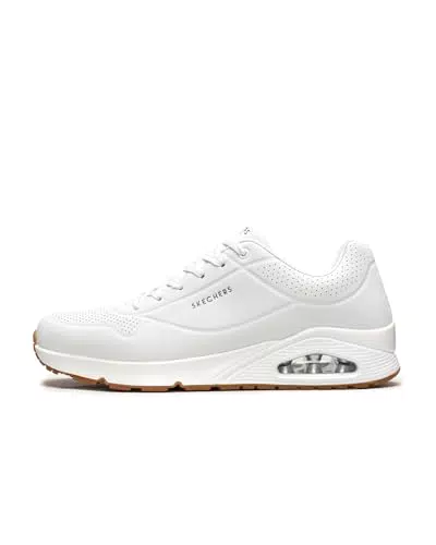 Skechers Herren Uno Stand On Air Sneaker, White Durabuck Trim