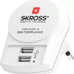 SKROSS USB Ladegerät 2 Ports für Europa und Reisen, 5V 2.4A, Modell 1.302421
