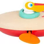 Small Foot Aufzieh-Kanu Pelikan aus Holz – Wasserspielzeug für Kinder ab 24 Monaten