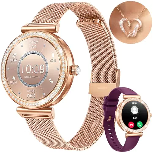 Smartwatch Damen Fitnessuhr mit Touchscreen, Schrittzähler und Blutdruckmessung