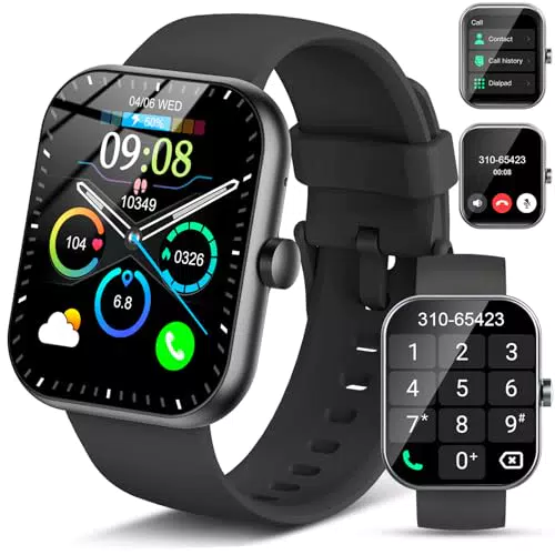 Smartwatch Fitnessuhr für Herren und Damen mit Telefonfunktion und Pulsmesser