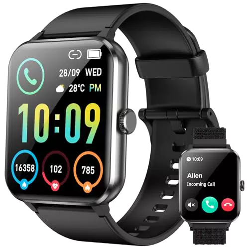 Smartwatch Herren Damen mit Telefonfunktion, 1.85'' HD, IP68, Fitness Tracker