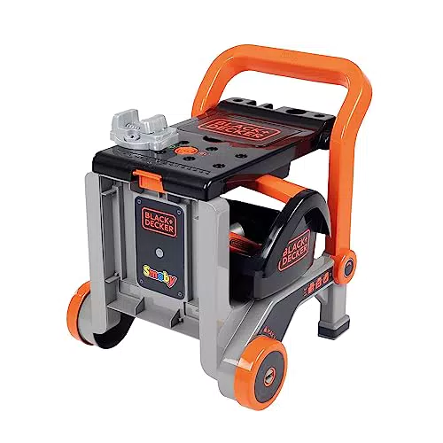 Smoby Black + Decker 3-in-1 Multi-Werkbank mit Werkzeugkoffer für Kinder ab 3 Jahren