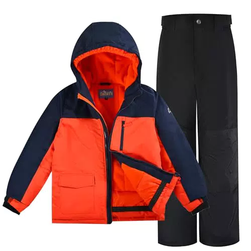 SMONTY COZY Jungen Schneeanzug mit Kapuze, wasserabweisend und winddicht