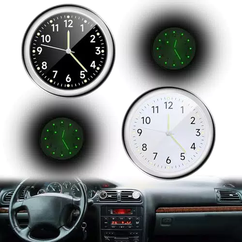 SPORWAY Mini Auto Armaturenbrett Uhr – Quarz Analoge Dashboard Uhr