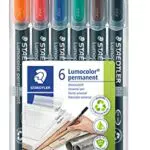 STAEDTLER Lumocolor Permanent Marker, wisch- und wasserfest, nachfüllbar, 314 WP6