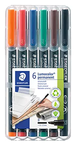 STAEDTLER Lumocolor Permanent Marker, wisch- und wasserfest, nachfüllbar, 314 WP6