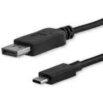StarTech.com 1, 8m USB-C auf DisplayPort 1.2 Kabel 4K 60Hz - USB-C auf DP Adapterkabel/Videoadapter - HBR2 - USB-C DP Alt Mode DP Monitor Videokabel - Thunderbolt 3 kompatibel - Schwarz