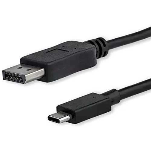 StarTech.com 1, 8m USB-C auf DisplayPort 1.2 Kabel 4K 60Hz - USB-C auf DP Adapterkabel/Videoadapter - HBR2 - USB-C DP Alt Mode DP Monitor Videokabel - Thunderbolt 3 kompatibel - Schwarz